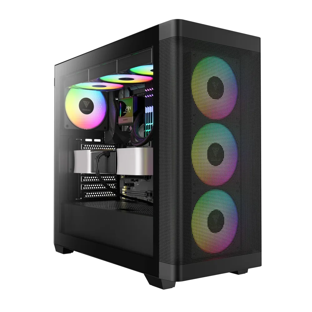 Gamdias кутия Case E-ATX - ATHENA M3 Black - USB-C, 4 x 120 mm A-RGB, Mesh, Tempered Glass