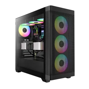 Gamdias кутия Case E-ATX - ATHENA M3 Black - USB-C, 4 x 120 mm A-RGB, Mesh, Tempered Glass