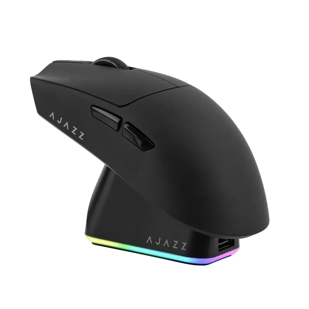 Ajazz професионална геймърска мишка AJ139P V3 MC - Wireless Gaming Mouse - 1K, Magnetic Charging Dock, Black
