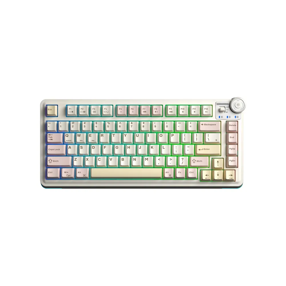 Aula геймърска механична клавиатура Wireless Gaming Mechanical Keyboard AU75 - Bloomfield Switch [Linear] (English US), Beige