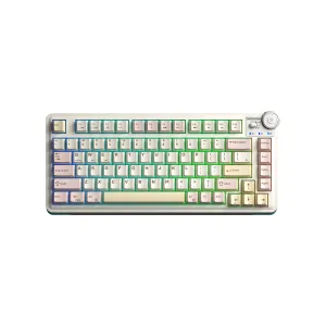 Aula геймърска механична клавиатура Wireless Gaming Mechanical Keyboard AU75 - Bloomfield Switch [Linear] (English US), Beige