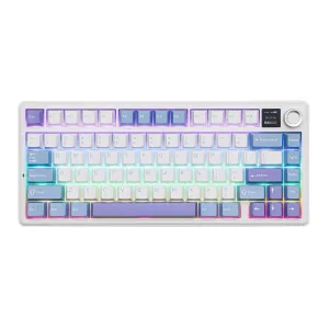 Aula геймърска механична клавиатура Wireless Gaming Mechanical Keyboard F75 MAX - Reaper Switch [Linear] (English US), White, Blue, Purple