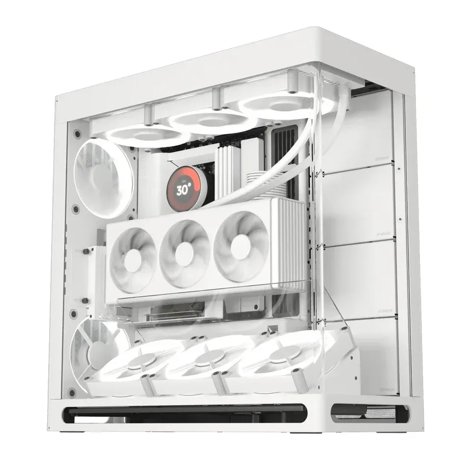 HAVN кутия Case E-ATX - HS 420 VGPU Edition White - PCIe Gen 5 riser included