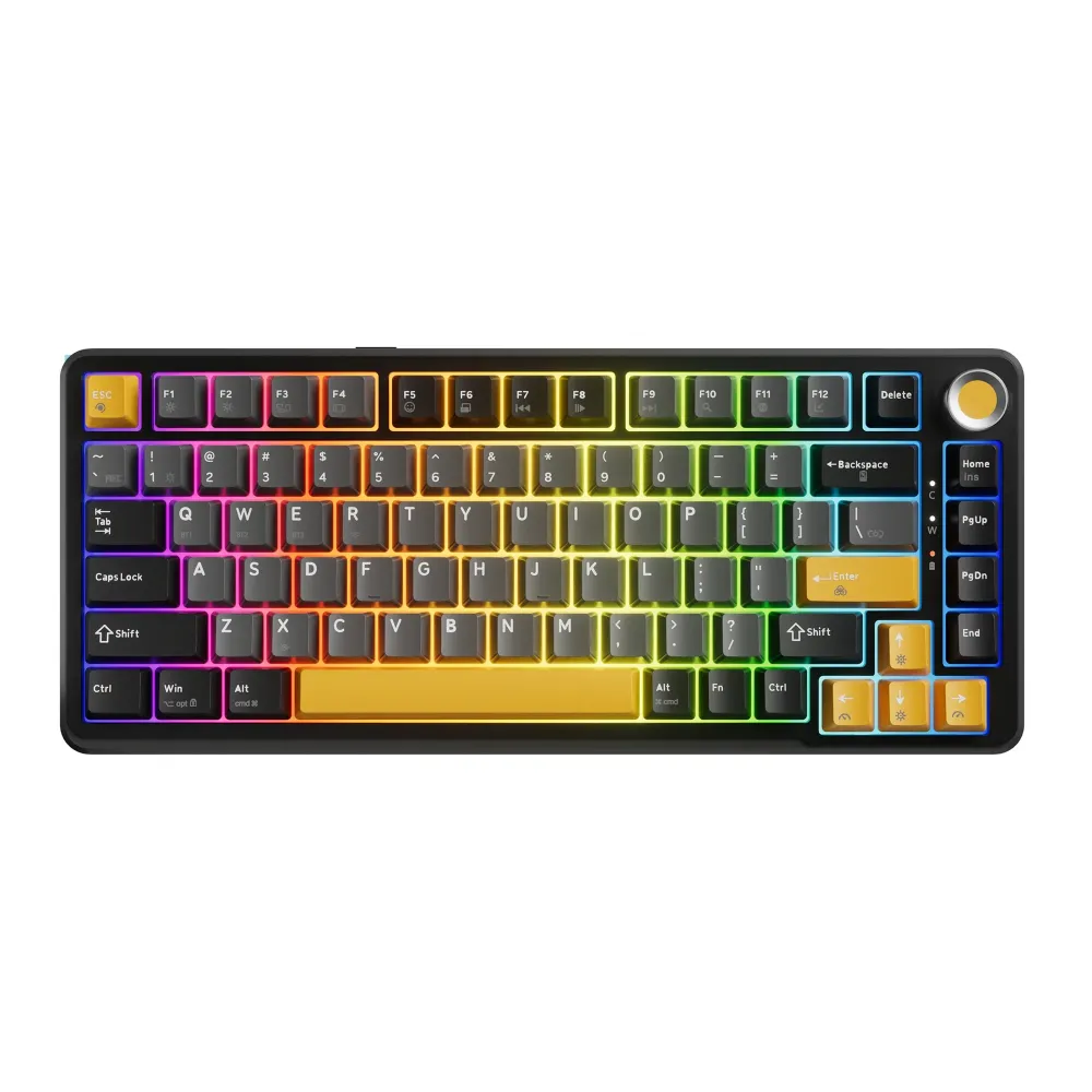 Marvo безжична механична геймърска клавиатура Wireless Gaming Mechanical keyboard Titan 75 - KG985W Black - Banana Crystal [Linear]