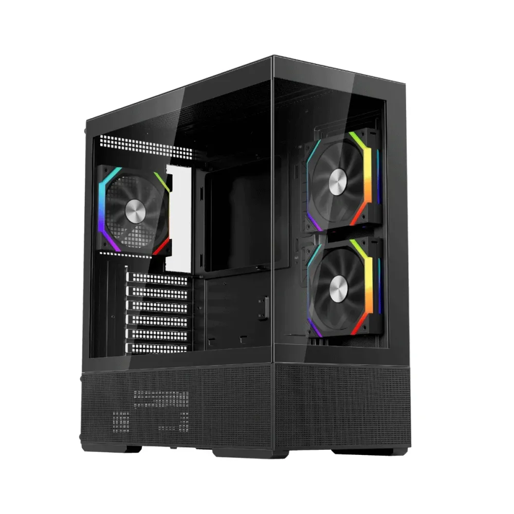 1stPlayer Кутия Case ATX - Crystal Vision CV7 Black - 5 x 120 mm included