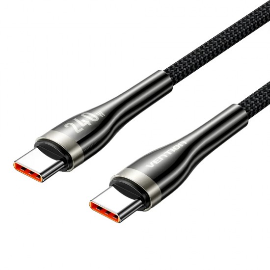 Vention кабел Cable - USB2.0 Type-C to Type-C - 5A Fast Charging, 240W, PD3.1, 1.2m - CTYBAV Vention кабел Cable - USB2.0 Type-C to Type-C - 5A Fast Charging, 240W, PD3.1, 1.2m - CTYBAV