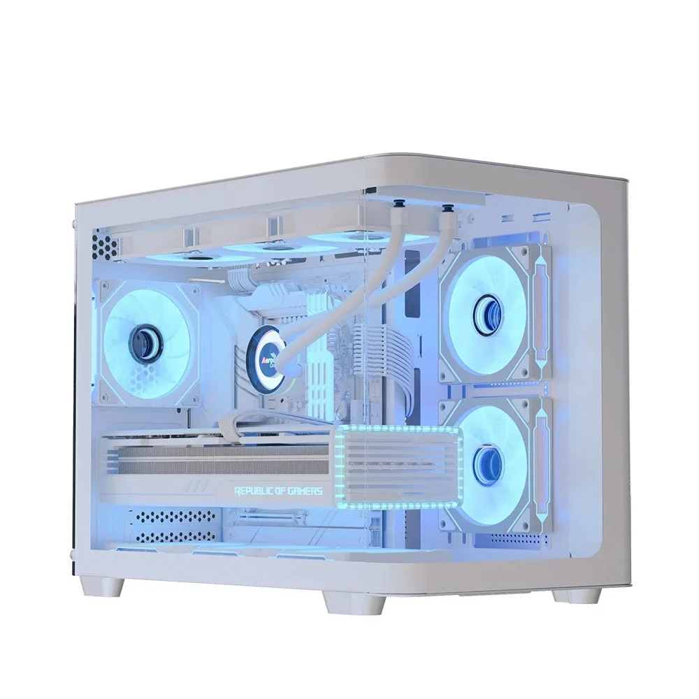 AeroCool кутия Case mATX - P300C-G-WT-v1 - 3 x 120 mm Infinity Mirror A-RGB
