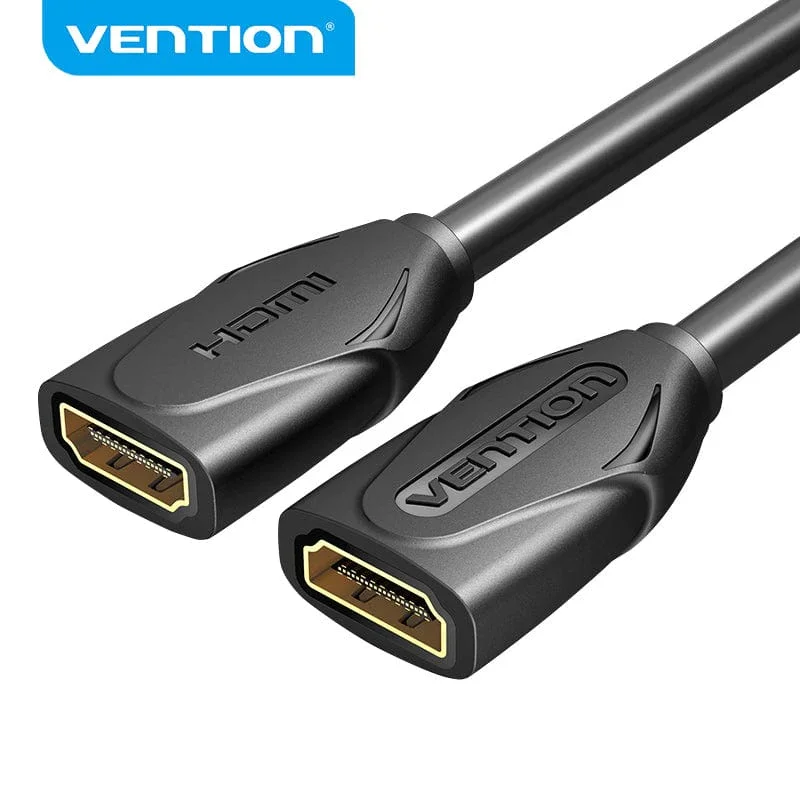 Vention удължителен кабел HDMI v2.0 extension Cable Female to Female 0.5M Black, Gold - AAXBD Vention удължителен кабел HDMI v2.0 extension Cable Female to Female 0.5M Black, Gold - AAXBD