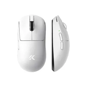 MCHOSE професионална геймърска мишка A7 V2 Ultra White - Wireless Gaming Mouse - Dual 8K, Omron Mechanical