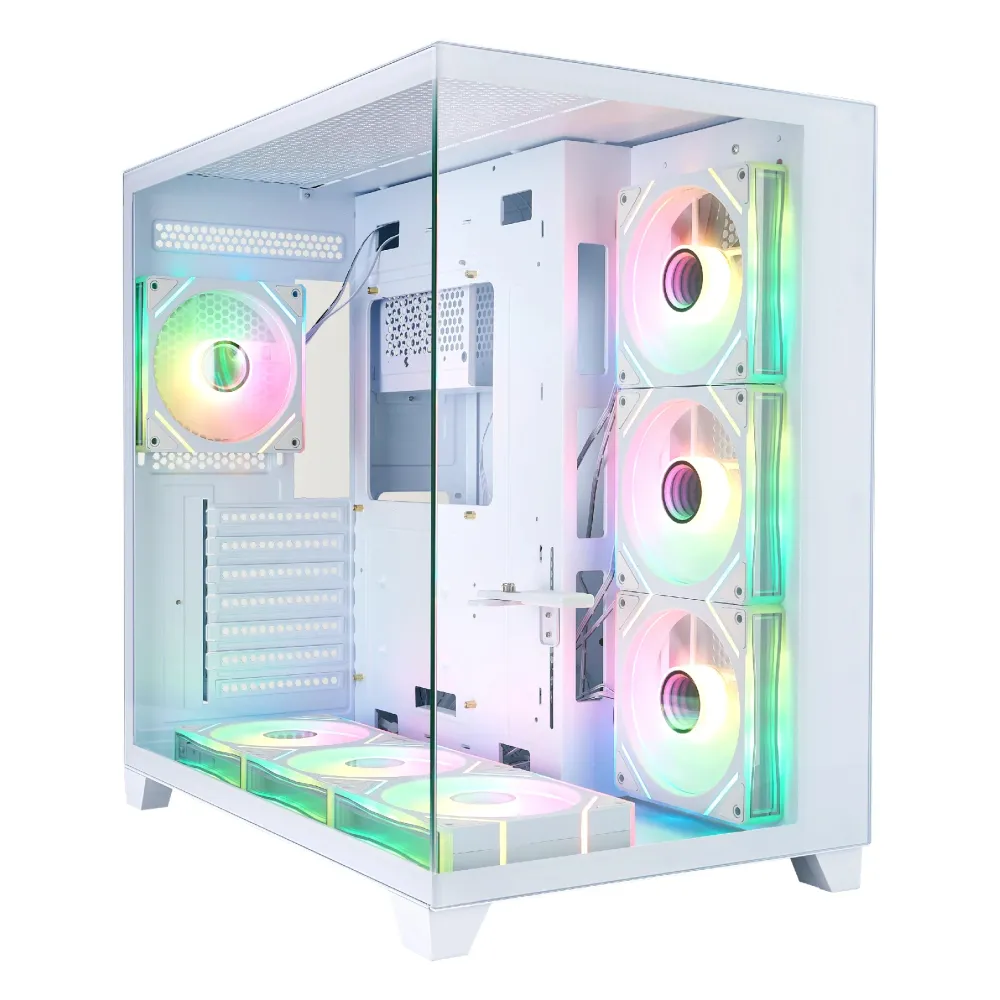 1stPlayer кутия Case ATX - MEGAVIEW MV8 White - 7 x 120 mm A-RGB fans included