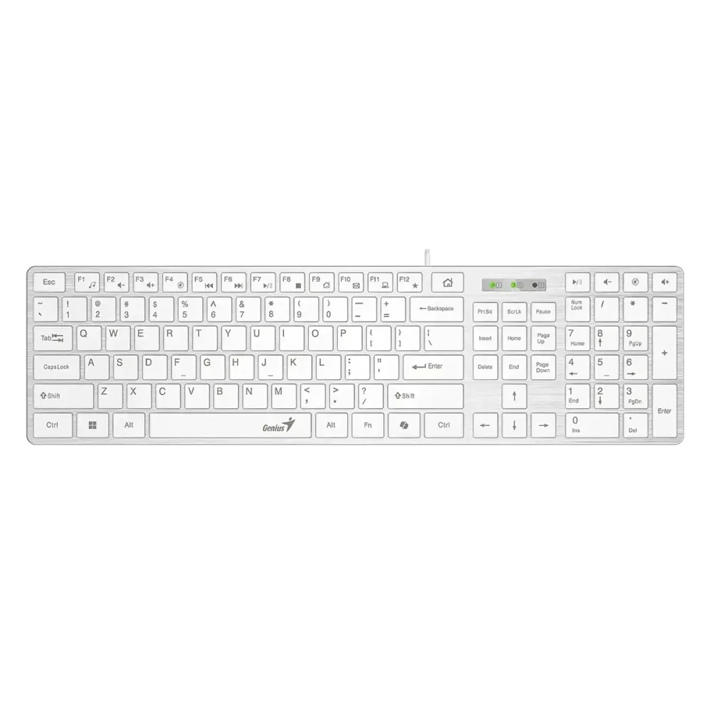 Genius клавиатура Slim Keyboard SlimStar 126 White - Copilot, Low profile Chocolate