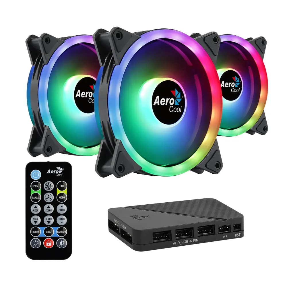 AeroCool комплект вентилатори Fan Pack 3-in-1 3x120mm - DUO 12 Pro - Addressable RGB with Hub, Remote - ACF3-DU10227.11 AeroCool комплект вентилатори Fan Pack 3-in-1 3x120mm - DUO 12 Pro - Addressable RGB with Hub, Remote - ACF3-DU10227.11