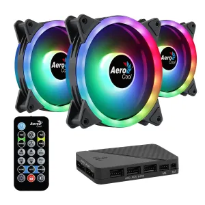 AeroCool комплект вентилатори Fan Pack 3-in-1 3x120mm - DUO 12 Pro - Addressable RGB with Hub, Remote - ACF3-DU10227.11 AeroCool комплект вентилатори Fan Pack 3-in-1 3x120mm - DUO 12 Pro - Addressable RGB with Hub, Remote - ACF3-DU10227.11