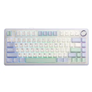 Aula геймърска механична клавиатура Wireless Gaming Mechanical Keyboard F75 - Reaper Switch [Linear] (English US), Purple, Beige, Green