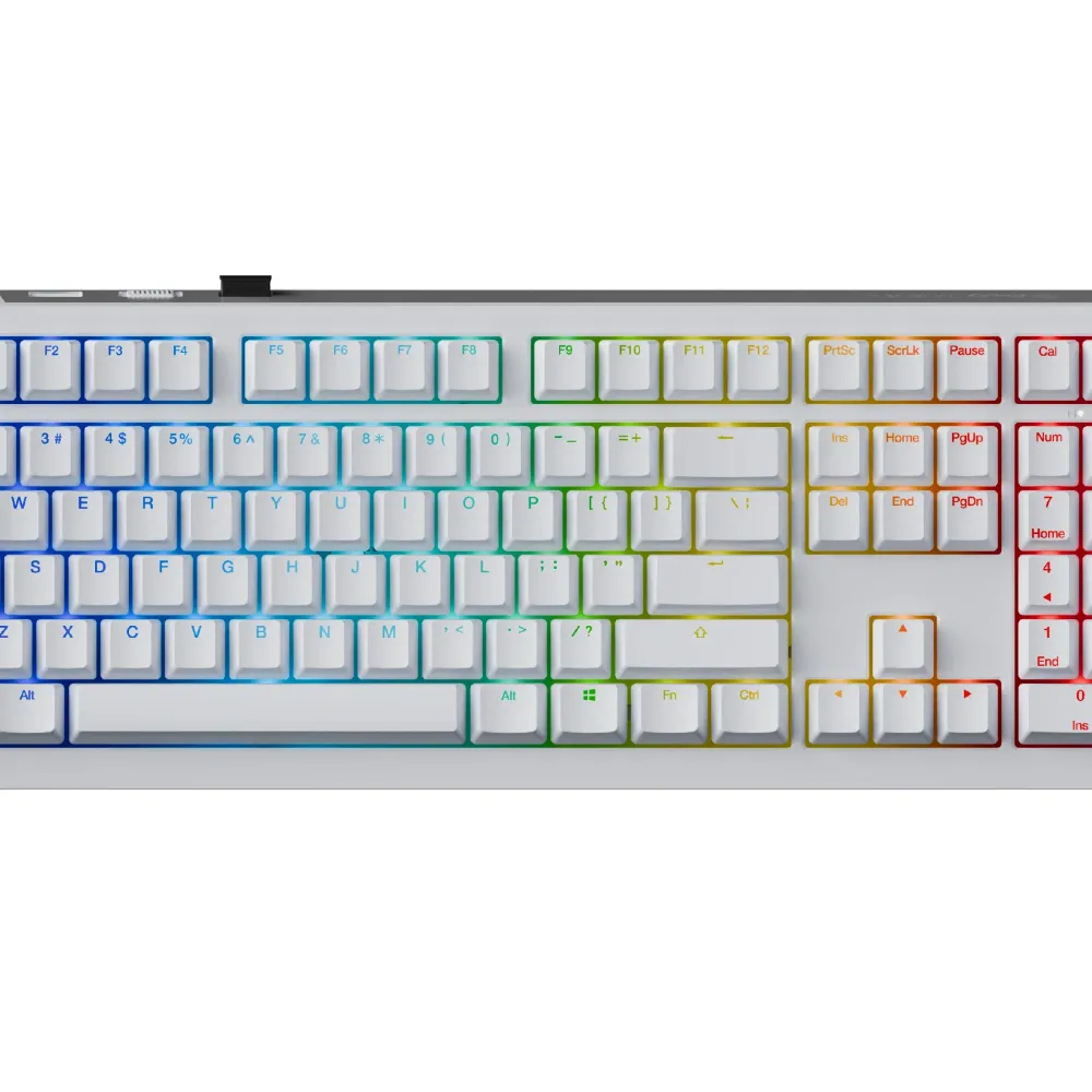 Ducky професионална геймърска механична клавиатура Professional Gaming Mechanical Keyboard One X Wireless White - Ducky AI Switches [Linear]