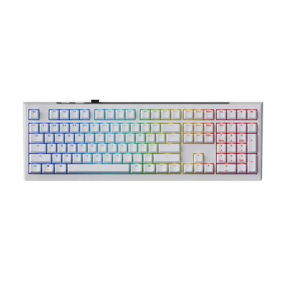 Ducky професионална геймърска механична клавиатура Professional Gaming Mechanical Keyboard One X Wireless White - Ducky AI Switches [Linear]