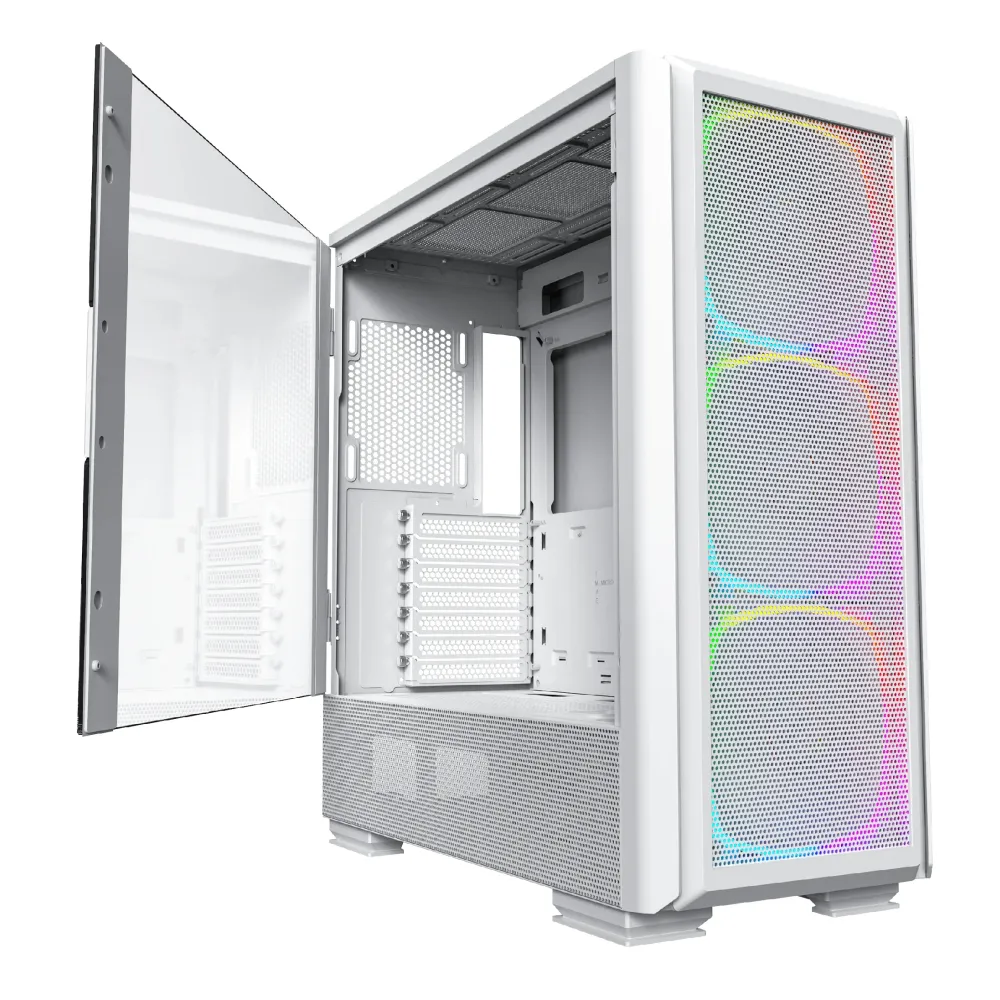 Montech кутия SKY TWO GX, Mid-tower Case, TG, 3x140mm ARGB Fans, White