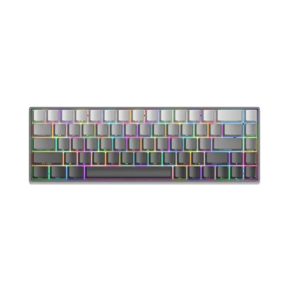 White Shark геймърска механична клавиатура Gaming Mechanical Keyboard NUNCHAKU - Red Switches (English US), Grey