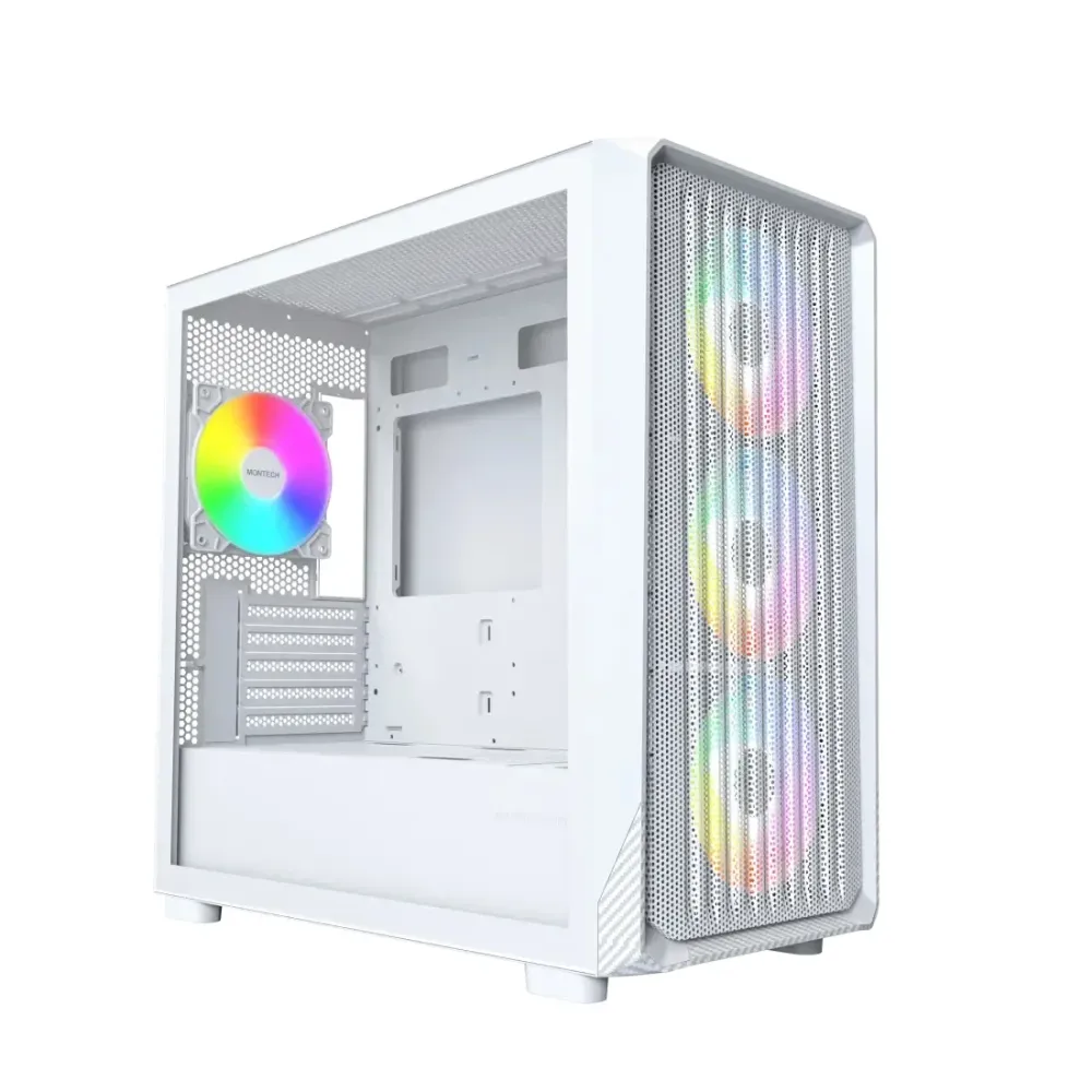 Montech кутия Case mATX - X5M (W) - 4 x 120 mm A-RGB, USB-C