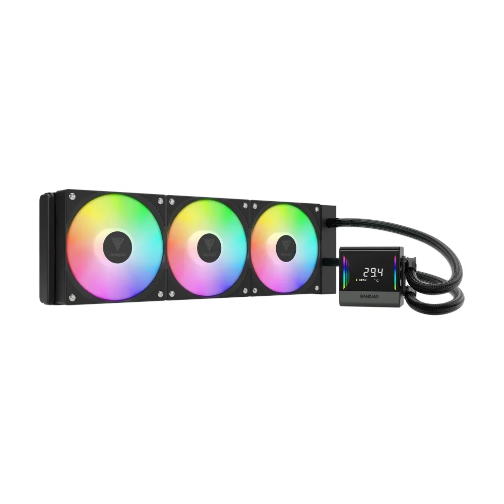 Gamdias водно охлаждане Water Cooling Chione E4-360 - LCD Screen, A-RGB