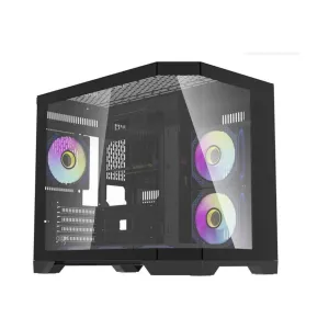 Aigo кутия Case mATX - FT418 Black - 6 x 120 mm A-RGB fans included