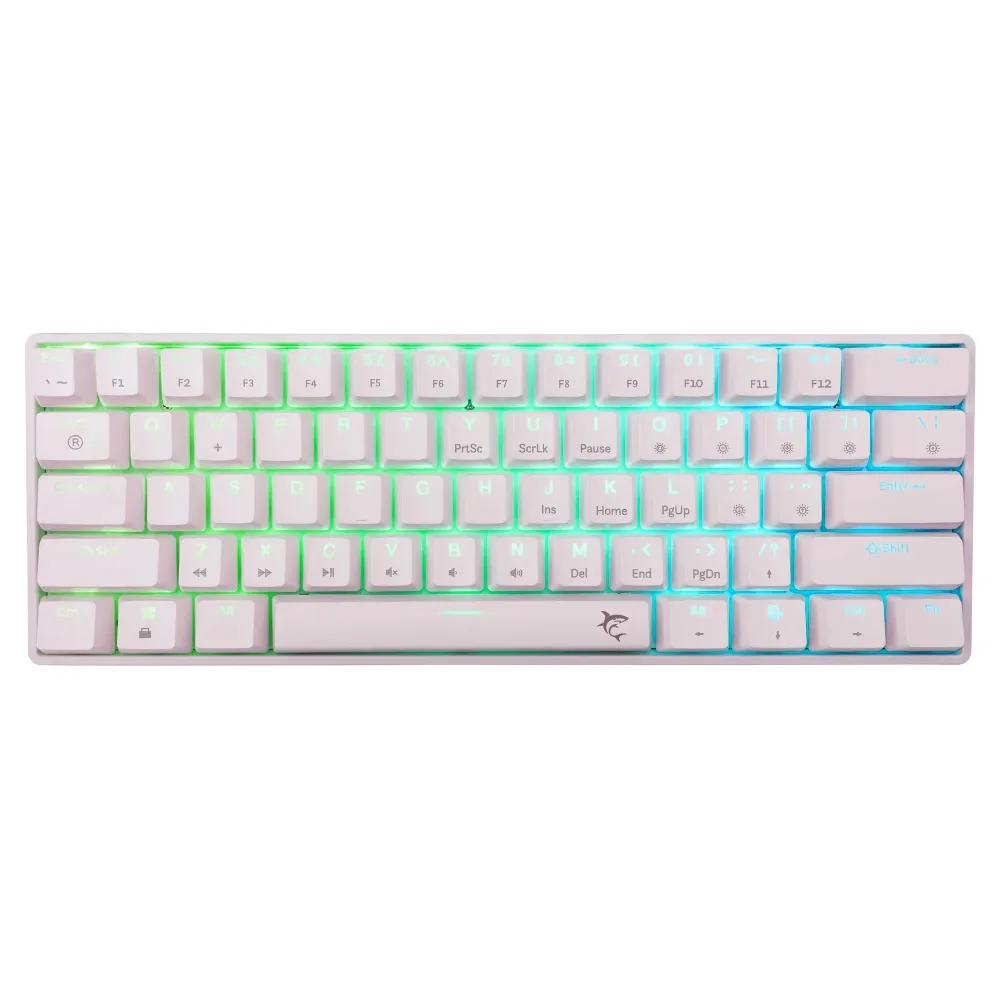 White Shark геймърска механична клавиатура Gaming Mechanical Keyboard SHINOBI 2 - YUSYA 5P Blue Switches (English US), White White Shark геймърска механична клавиатура Gaming Mechanical Keyboard SHINOBI 2 - YUSYA 5P Blue Switches (English US), White