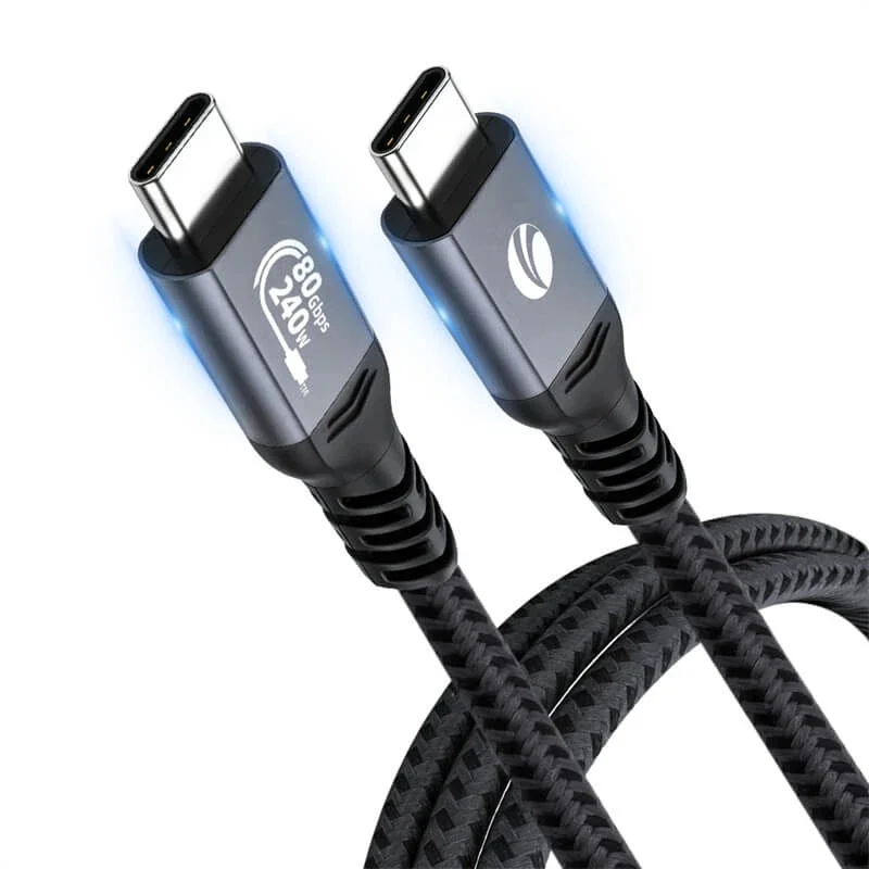 VCom кабел Cable Thunderbolt 5 / USB4 - USB-C 80Gbps PD240W 1m Black - CU584M-1m