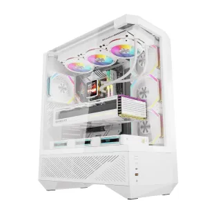 Darkflash кутия Case ATX - DY460 White - 4 x 120 mm A-RGB fans included, USB-C