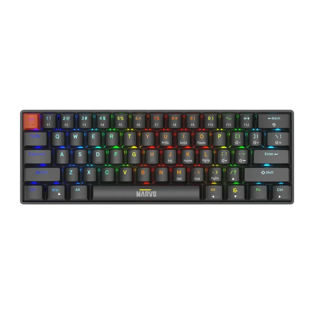 Marvo механична геймърска клавиатура Gaming Mechanical keyboard Saber 61 KG933G - 61 keys, Red Switches [Linear]