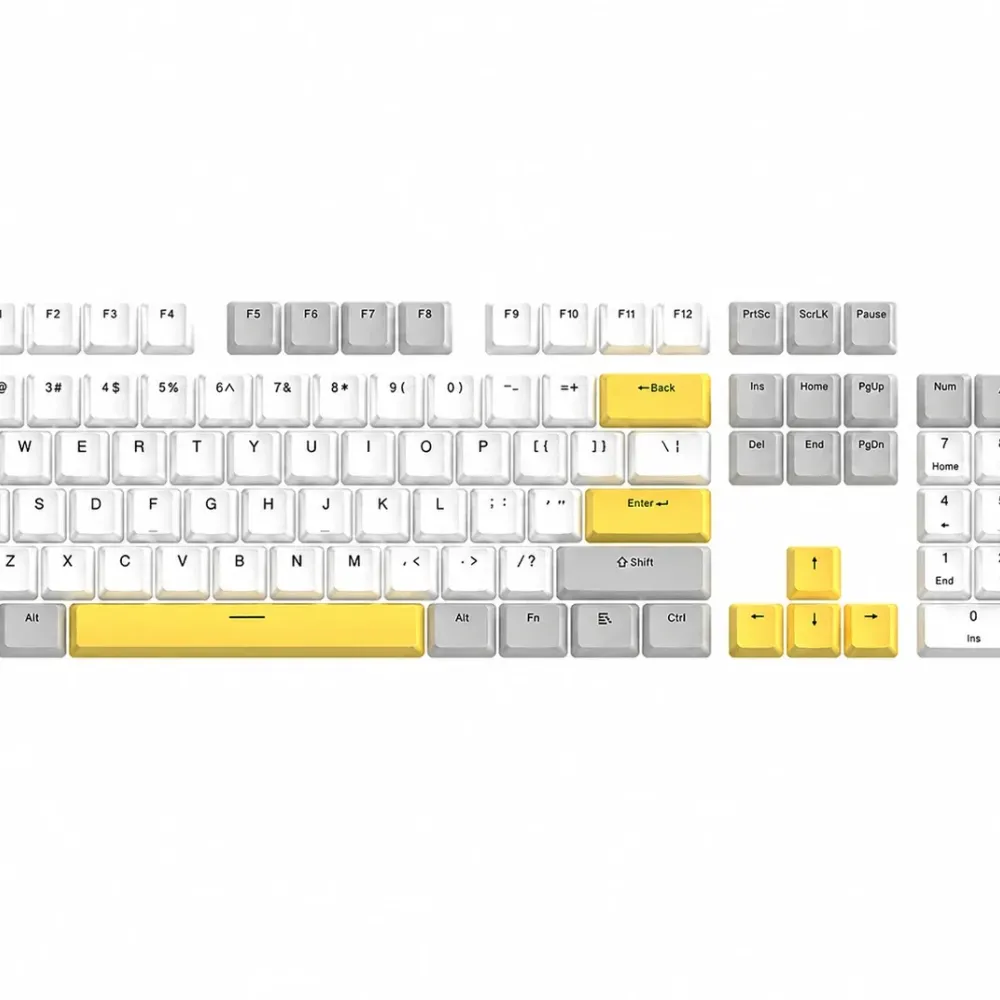 Marvo капачки за клавиатура Custom Keycap Set PBT, 104 keys, White, Yellow, Gray - MARVO-KP-04-YL Marvo капачки за клавиатура Custom Keycap Set PBT, 104 keys, White, Yellow, Gray - MARVO-KP-04-YL