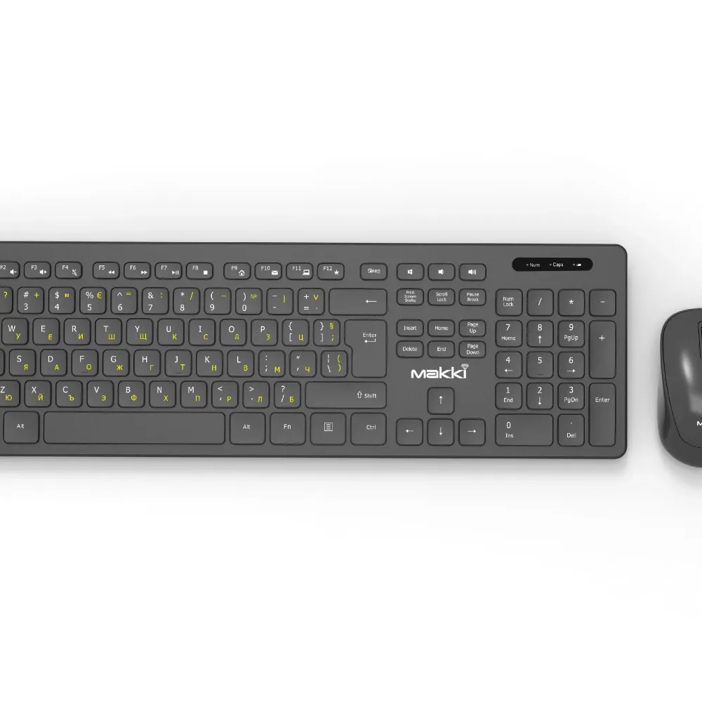 Makki БДС клавиатура и мишка Combo Keyboard and Mouse Wireless 2.4G BG low-profile chocolate - MAKKI-KB-KMX-C16