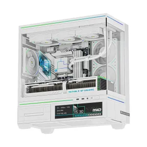 Thermalright кутия Case mATX - TL-M10 Vision White - 4 x 120 mm ARGB included, 9.16 inch LCD Display, USB-C
