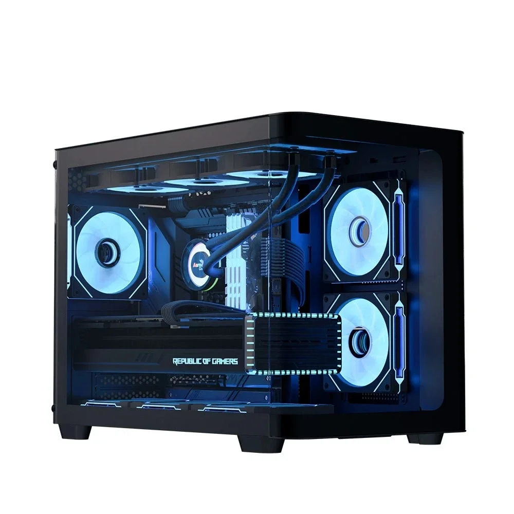 AeroCool кутия Case mATX - P300C-G-BK-v1 - 3 x 120 mm Infinity Mirror A-RGB