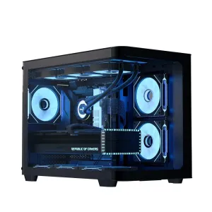 AeroCool кутия Case mATX - P300C-G-BK-v1 - 3 x 120 mm Infinity Mirror A-RGB
