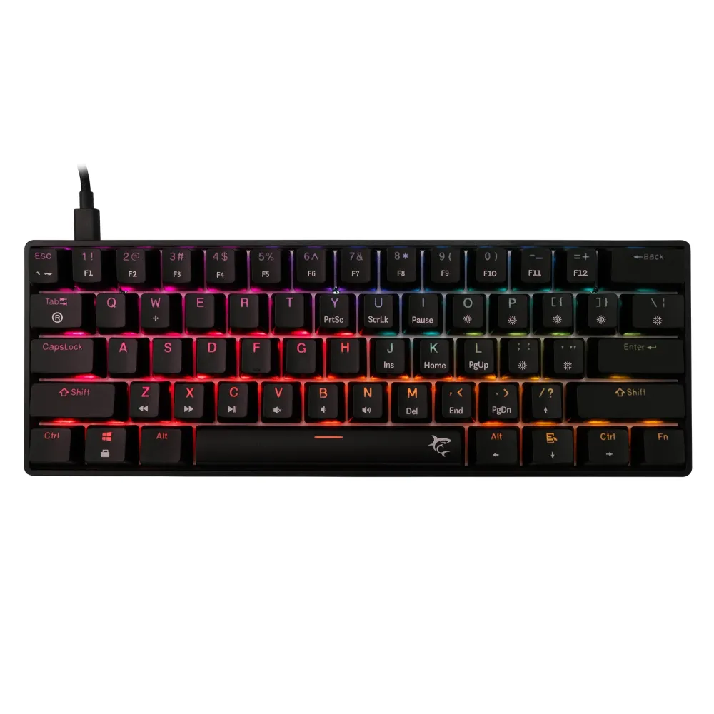 White Shark геймърска механична клавиатура Gaming Mechanical Keyboard SHINOBI 2 - YUSYA 5P Red Switches (English US), Black White Shark геймърска механична клавиатура Gaming Mechanical Keyboard SHINOBI 2 - YUSYA 5P Red Switches (English US), Black