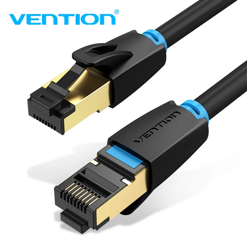 Vention Кабел LAN SFTP Cat.8 Patch Cable - 0.5M Black 40Gbps - IKABD Vention Кабел LAN SFTP Cat.8 Patch Cable - 0.5M Black 40Gbps - IKABD