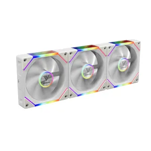 Gamdias Комплект вентилатори Fan Pack 3-in-1 3x120mm - AEOLUS P2-1203 White, Swappable Fan Blades (Reverse Fan Blades Included), Daisy-Chain, Infinity Mirror