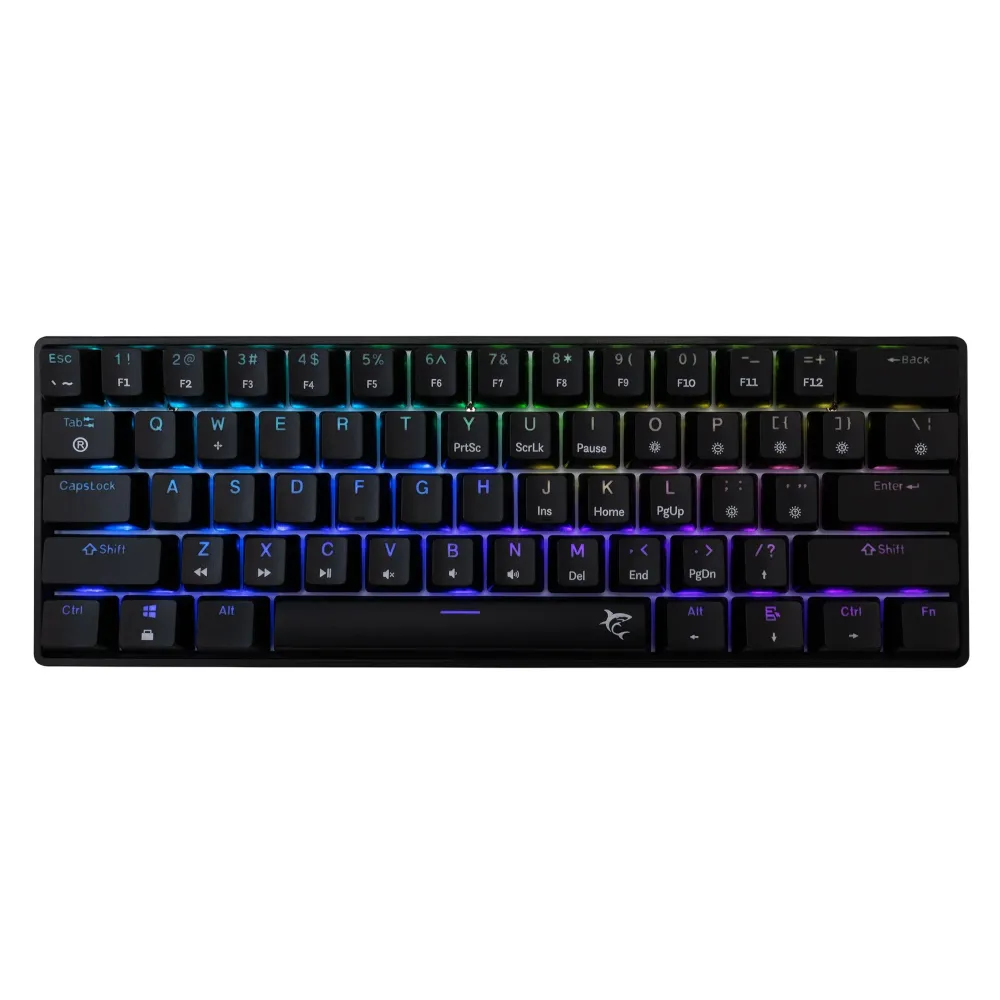 White Shark геймърска механична клавиатура Gaming Mechanical Keyboard SHINOBI 2 - YUSYA 5P Blue Switches (English US), Black White Shark геймърска механична клавиатура Gaming Mechanical Keyboard SHINOBI 2 - YUSYA 5P Blue Switches (English US), Black