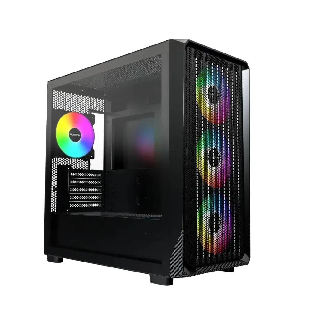 Montech кутия Case mATX - X5M (B) - 4 x 120 mm A-RGB, USB-C