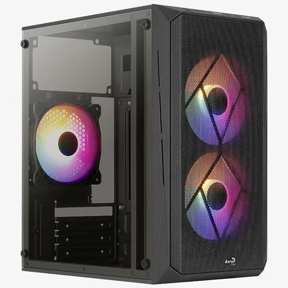 AeroCool кутия Case mATX - CS-107-A-BK-v2 - 3 fans included