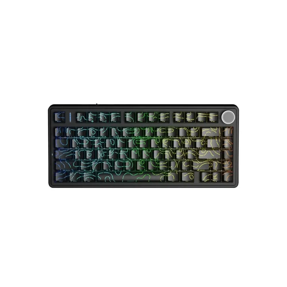 Aula геймърска механична клавиатура Wireless Gaming Mechanical Keyboard F75HE - Black King Magnetic Switch [Linear] (English US), Black Contour