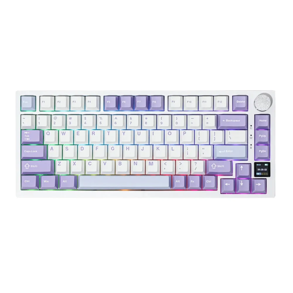 Ajazz геймърска механична клавиатура Wireless Gaming Mechanical Keyboard AK820 PRO - Flying Fish [Linear] (English US), Purple