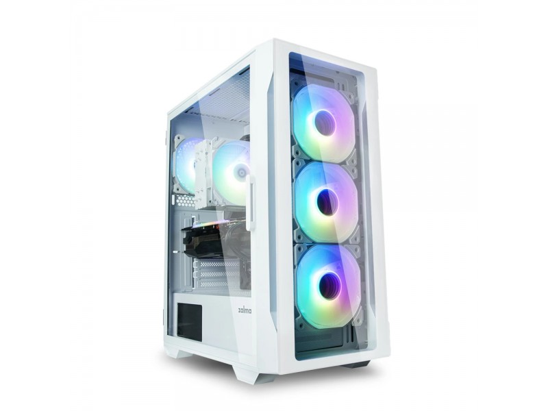 Zalman кутия Case ATX - I3 NEO TG White - aRGB, Tempered Glass