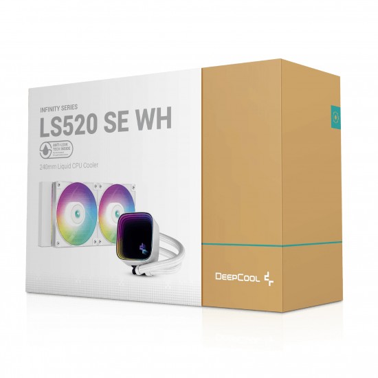 DeepCool водно охлаждане Water Cooling LS520 SE White - Addressable RGB, Infinity mirror design - LGA1700/AM5