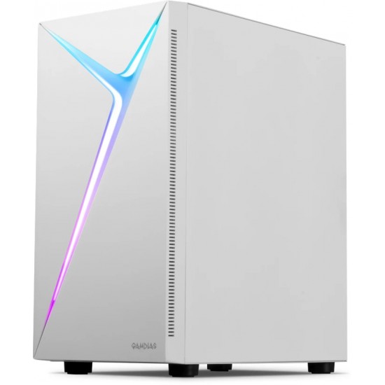 Gamdias кутия Case ATX - ARGUS E4 Elite White - RGB, Tempered Glass