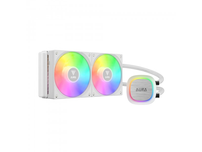 Gamdias водно охлаждане Water Cooling 240mm - AURA GL240 v2 White, aRGB
