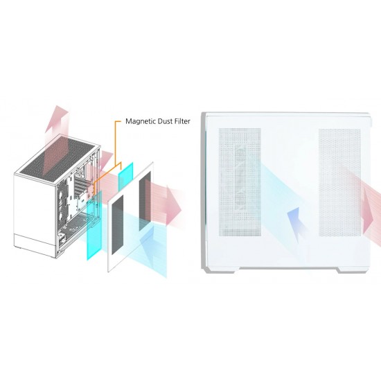 Zalman кутия Case mATX - P30 White - aRGB, Tempered Glass
