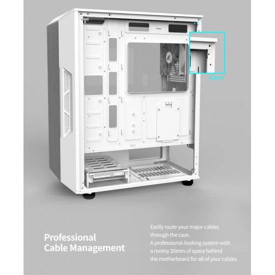 Zalman кутия Case ATX - I3 NEO White - RGB, Mesh