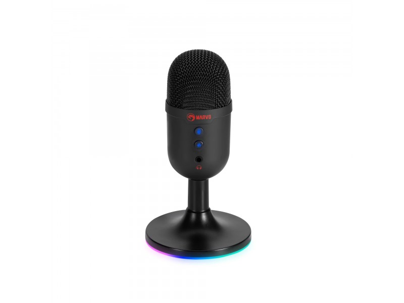 Marvo Геймърски микрофон Gaming USB Microphone - MIC-06 Black - USB, RGB