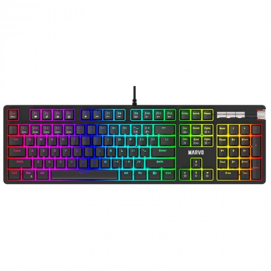 Marvo механична клавиатура Gaming Keyboard Mechanical KG948 - 108 keys, RGB, Macros, Blue switches